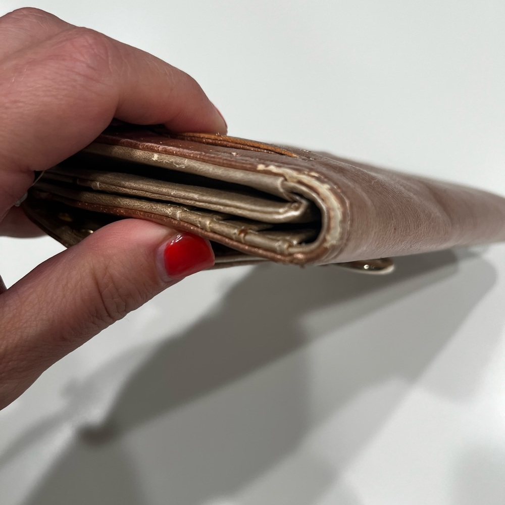 Mercer & Madison Blush Metallic Wallet Clutch with Gold Grommets - Picture 11 of 12